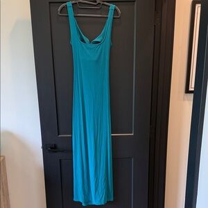 l*space Teal Sleeveless Cowl Neck Maxi Dress